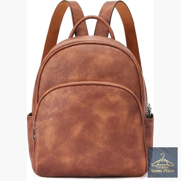 Mini Vegan Leather Backpack Purse Adjustable Straps Travel Shoulder Bag